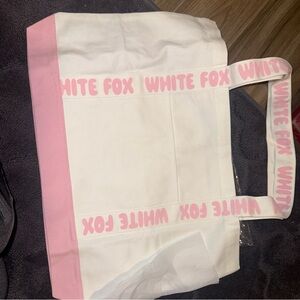 Pink and White White Fox 🦊 Tote Bag